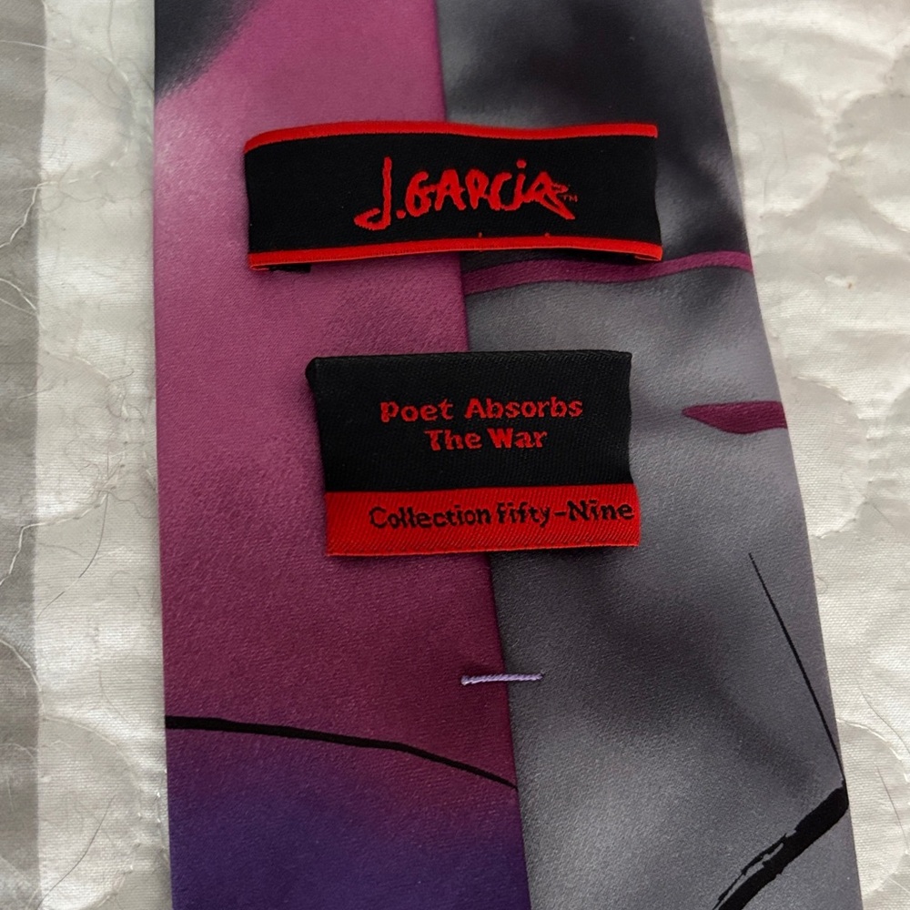 J. Garcia Artistic Purple and Gray Tie